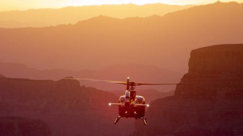 Grand Canyon Helicopter Flight with Floor Landing and Limo at Sunset