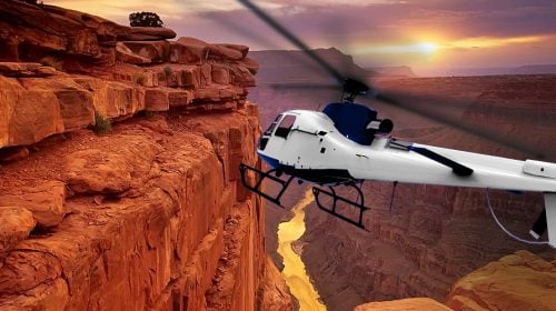 Grand Canyon West Rim Helicopter at Sunset