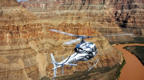 Above and below Grand Canyon helicopter flight